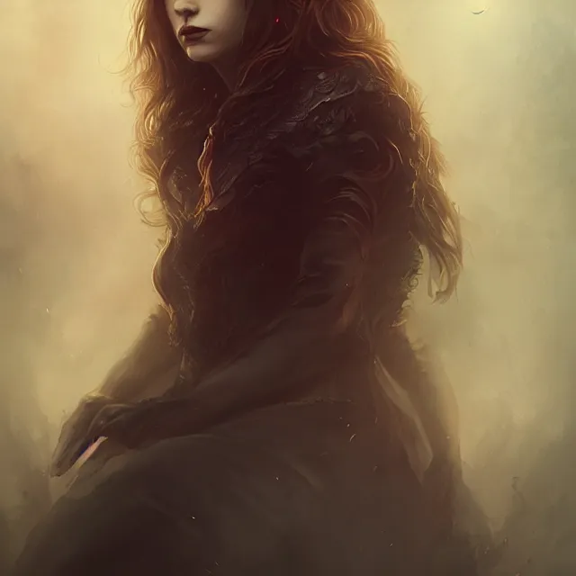 Prompt: majestic gracious regal female vampire portrait, atmospheric lighting, painted, menacing, intricate, volumetric lighting, beautiful, rich deep colours masterpiece, golden hour, sharp focus, ultra detailed, by leesha hannigan, ross tran, thierry doizon, kai carpenter, ignacio fernandez rios