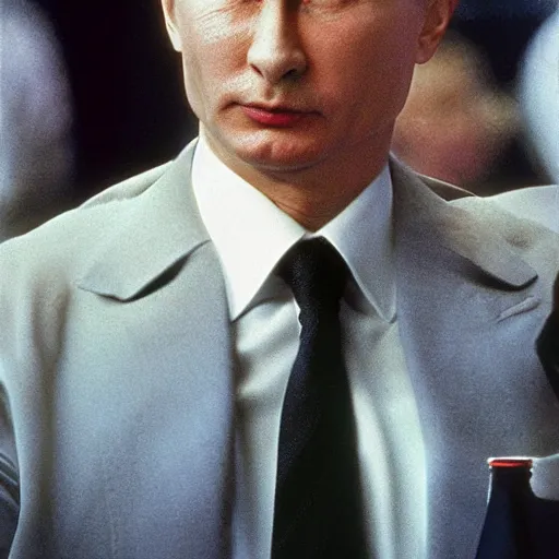 Image similar to vladimir putin is starring in grease hollywood film, realistic, 8 k,