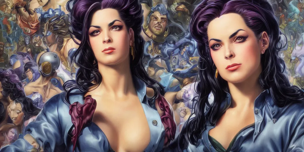 Prompt: Lisa Lisa from JoJo's Bizarre Adventure, detailed, centered, digital painting, artstation, concept art, donato giancola, Joseph Christian Leyendecker, WLOP, Boris Vallejo, Breathtaking, 8k resolution, extremely detailed, beautiful, establishing shot, artistic, hyperrealistic, beautiful face, octane render, cinematic lighting, dramatic lighting, masterpiece