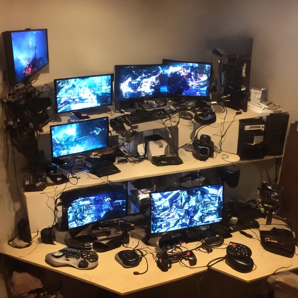 Image similar to gaming setup