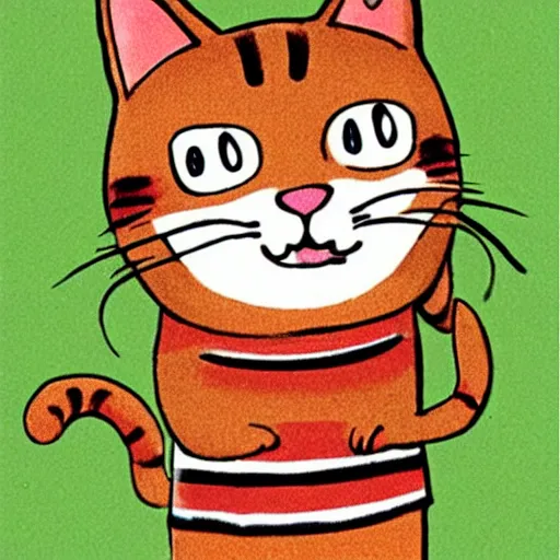 Image similar to a crying cat by richard scarry