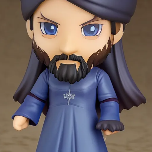 Prompt: matte painting of face detailing wizard in the style of matte painting nendoroid and chibi, eyes in the style of nendoroid