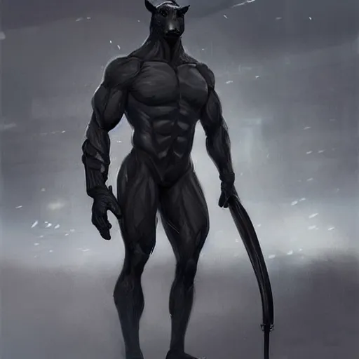 Image similar to a musclebound black - coated male anthro horse in a tactical outfit at a facility, smooth kevlar, detailed clothes, absurdly exaggeratedly physique, highly detailed, digital painting, artstation, sharp focus, smooth, concept art, illustration, art by artgerm, greg rutkowski, wlop