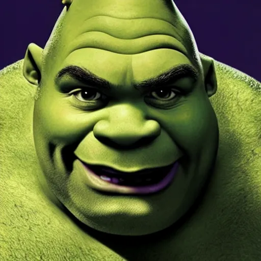 Prompt: shrek with the face of dwayne johnson, the rock