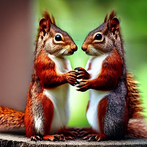 Image similar to studio photograph of squirrels from alternate universes, animal photography, cute, aww