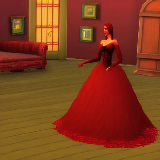 Image similar to the red queen in the sims