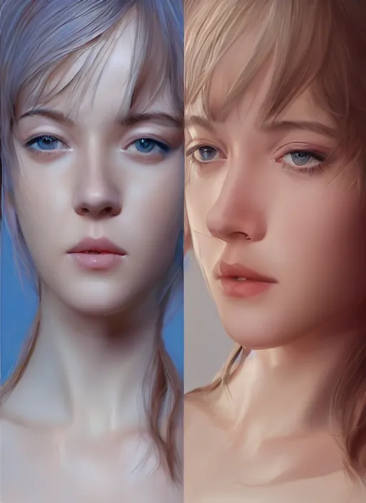 Image similar to hyper detailed ultra sharp of beautiful portrait jena malone, beautiful girl, beautiful body, character artist, mature content, zbrush, maya, substance 3 d painter, art by huaishen j, 2 d 3 d concept artist, elegant, 2 d, ultra highly detailed, digital painting, smooth, sharp focus, artstation, art by ilya kuvshinov!