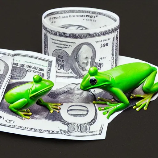 Image similar to frog money printer