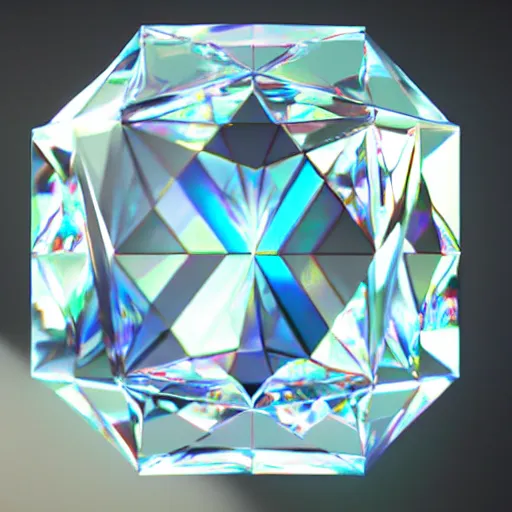 Prompt: holography diamond in frozen glass | octane