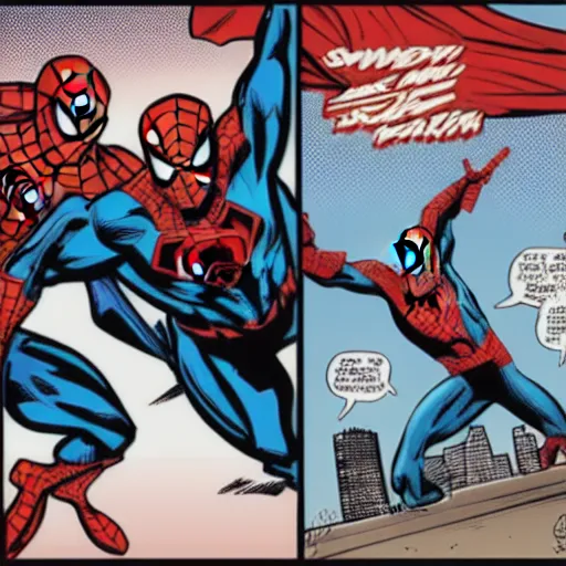 Image similar to spider - man vs superman, comic style,