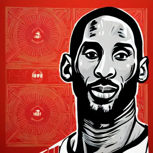 Image similar to Sideview Portrait of kobe bryant by Shepard Fairey