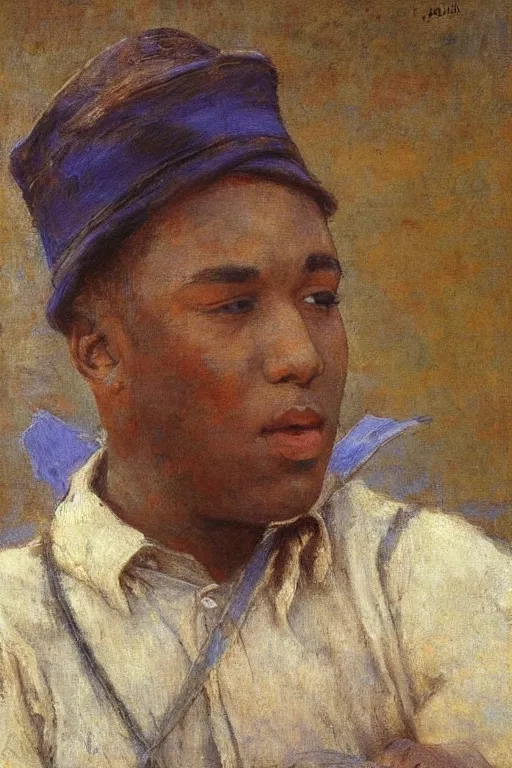 Image similar to charlie parker playing, colorful painting, by jules bastien - lepage, nikolay makovsky, 1 / 4 - headshot