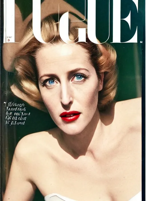 Image similar to a portrait of gillian anderson by mario testino, head shot, award winning, cover of vogue 1 9 5 0, 1 9 5 0, 1 9 5 0 s style, 1 9 5 0 s hairstyle, sony a 7 r