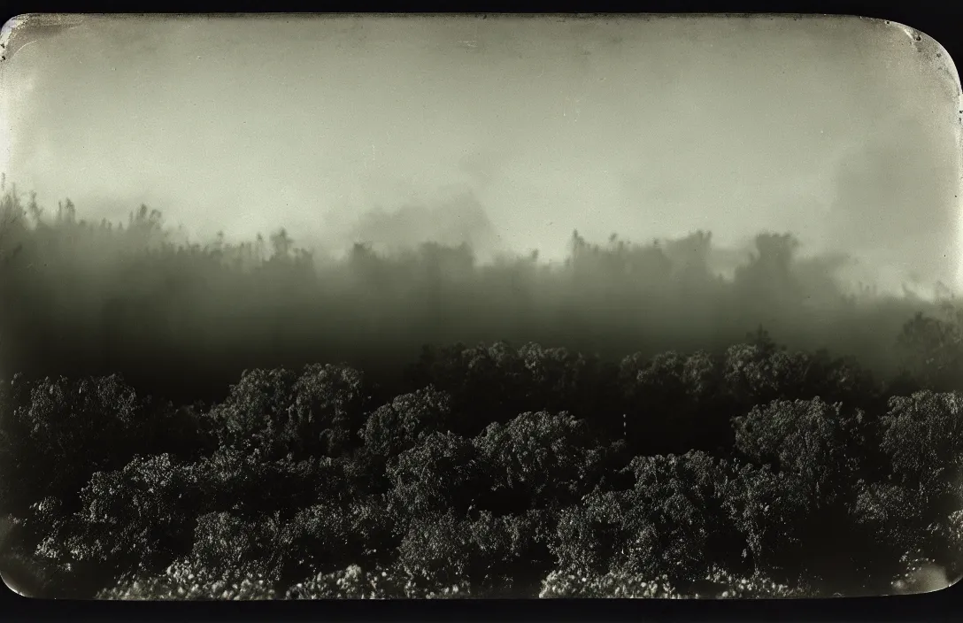 Image similar to line density is used for rendering light and shadow. the little garden of paradise the horizon dissolves in mists intact flawless ambrotype from 4 k criterion collection remastered cinematography gory horror film, ominous lighting, evil theme wow photo realistic postprocessing daguerreotype shapely piece of music photograph by robert adams