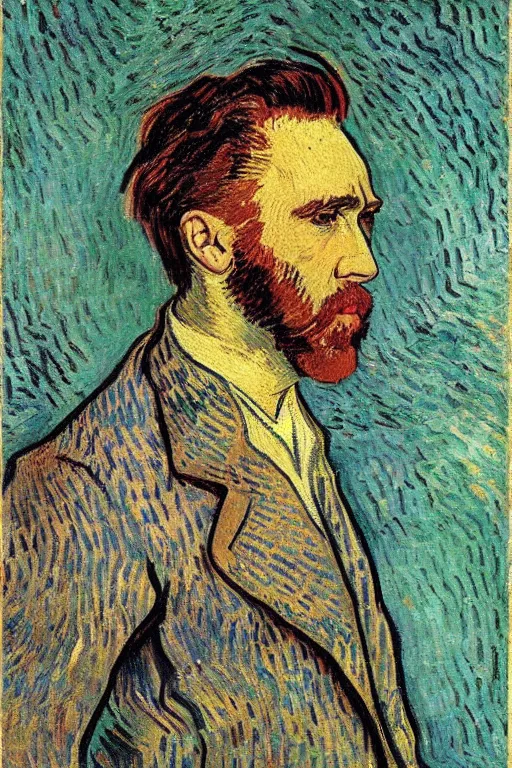 Prompt: Portrait of Nicholas Cage by Vincent van Gogh