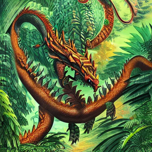 Prompt: a jungle dragon