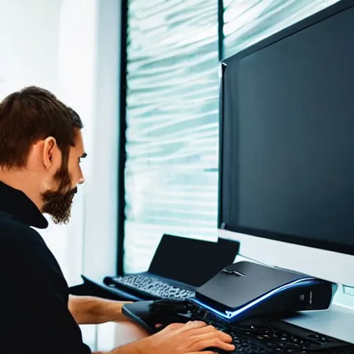 Image similar to man waiting in front of his computer for his friend to log in