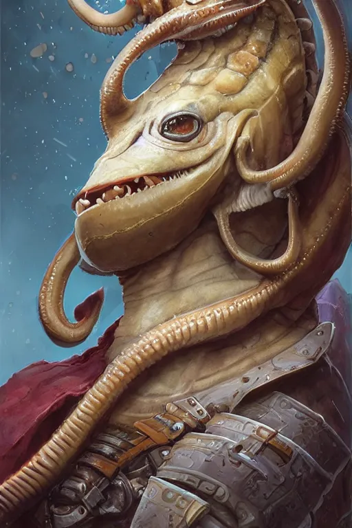 Image similar to portrait of the Plectronoceras cephalopod wizard wearing the epic artifact headgear by artgerm and Craig Mullins, James Jean, Andrey Ryabovichev, Mark Simonetti and Peter Morbacher 16k