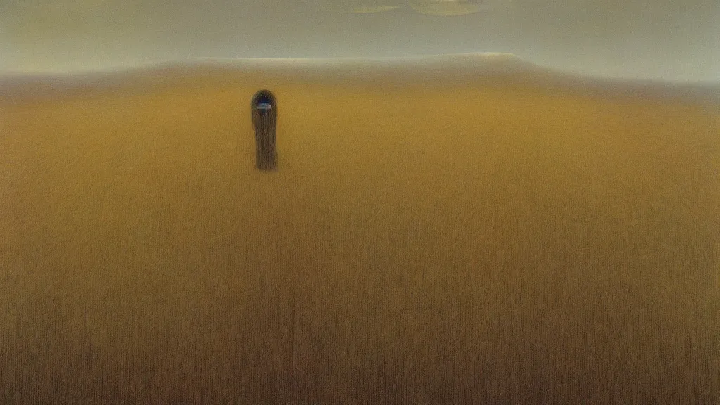 Prompt: scary landscape with a vital wheat gluten monster 4 k painted by zdzisław beksinski