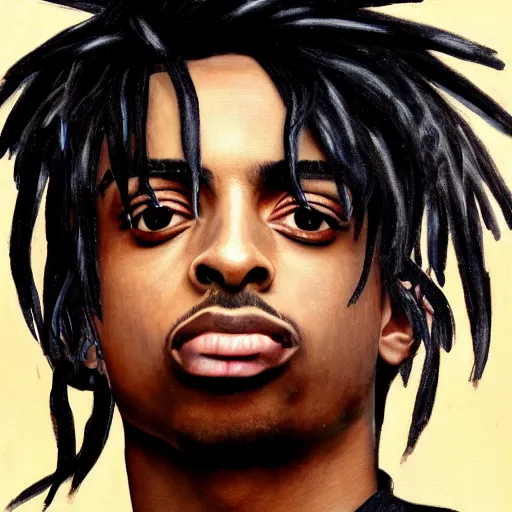 Prompt: portrait of Playboi Carti by Guo Xi