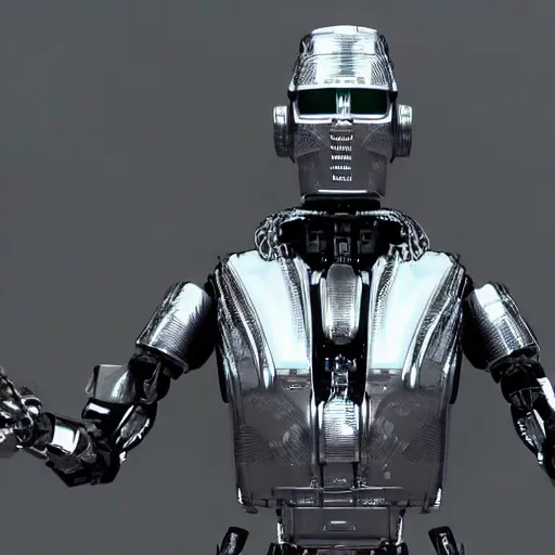 Image similar to hiphop gangsta robot, led screens, expressive, photo realistic, dramatic cinematic lighting, octane render, 4 k, ultra detailed