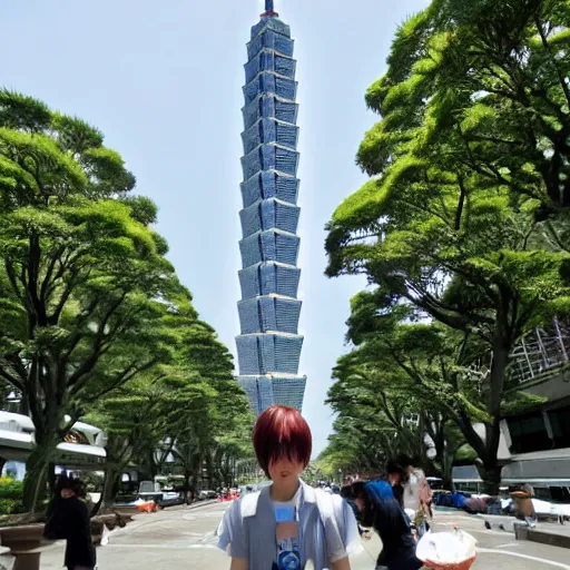 Image similar to A cosplay of Taipei 101