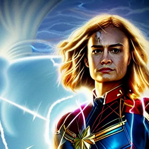 Image similar to orlando bloom as captain marvel, artstation hall of fame gallery, editors choice, #1 digital painting of all time, most beautiful image ever created, emotionally evocative, greatest art ever made, lifetime achievement magnum opus masterpiece, the most amazing breathtaking image with the deepest message ever painted, a thing of beauty beyond imagination or words