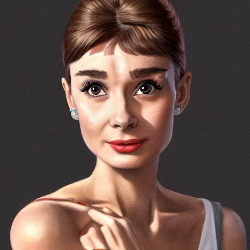 Image similar to a highly realistic, true to life portrait of audrey hepburn, sharp focus, by ilya kuvshinov, ruan jia, tom bagshaw, trending on artstation, cinematic lighting, hyper realism, octane render, 8 k, hyper