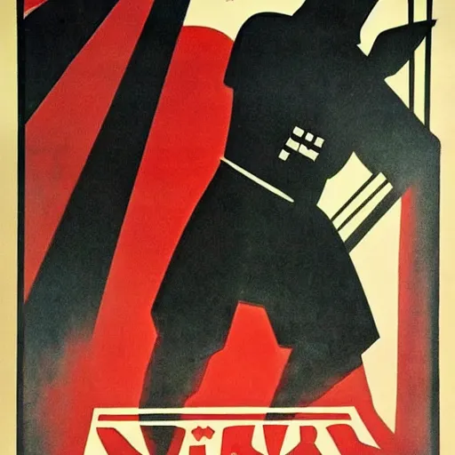 Prompt: a 1 9 3 0 s soviet propaganda poster of darth vader