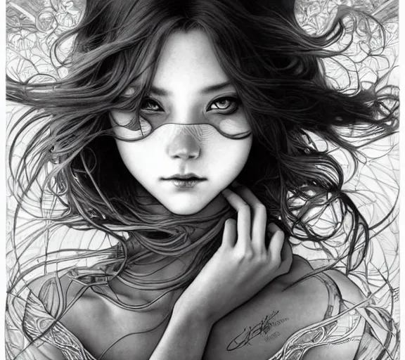 Image similar to ' my soul faded away ', beautiful shadowing, 3 d shadowing, reflective surfaces, illustrated completely, 8 k beautifully detailed pencil illustration, extremely hyper - detailed pencil illustration, intricate, epic composition, masterpiece, bold complimentary colors. stunning masterfully illustrated by artgerm, range murata, alphonse mucha.