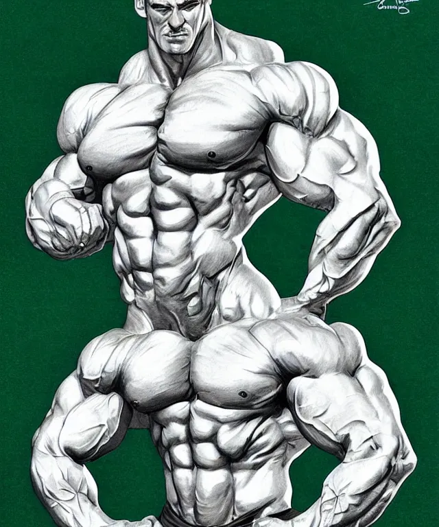 Image similar to muscular luigi wearing a green jumpsuit pumping iron in a dingy gym by ilya kuvshinov, bodybuilder ernest khalimov, super mario bros symmetrical face concept art, hyper realistic, intricate, elegent, highly detailed, digital painting, concept art, smooth, sharp, focus, illustration, art by artgerm and greg rutkowski and alphonse mucha, artstation