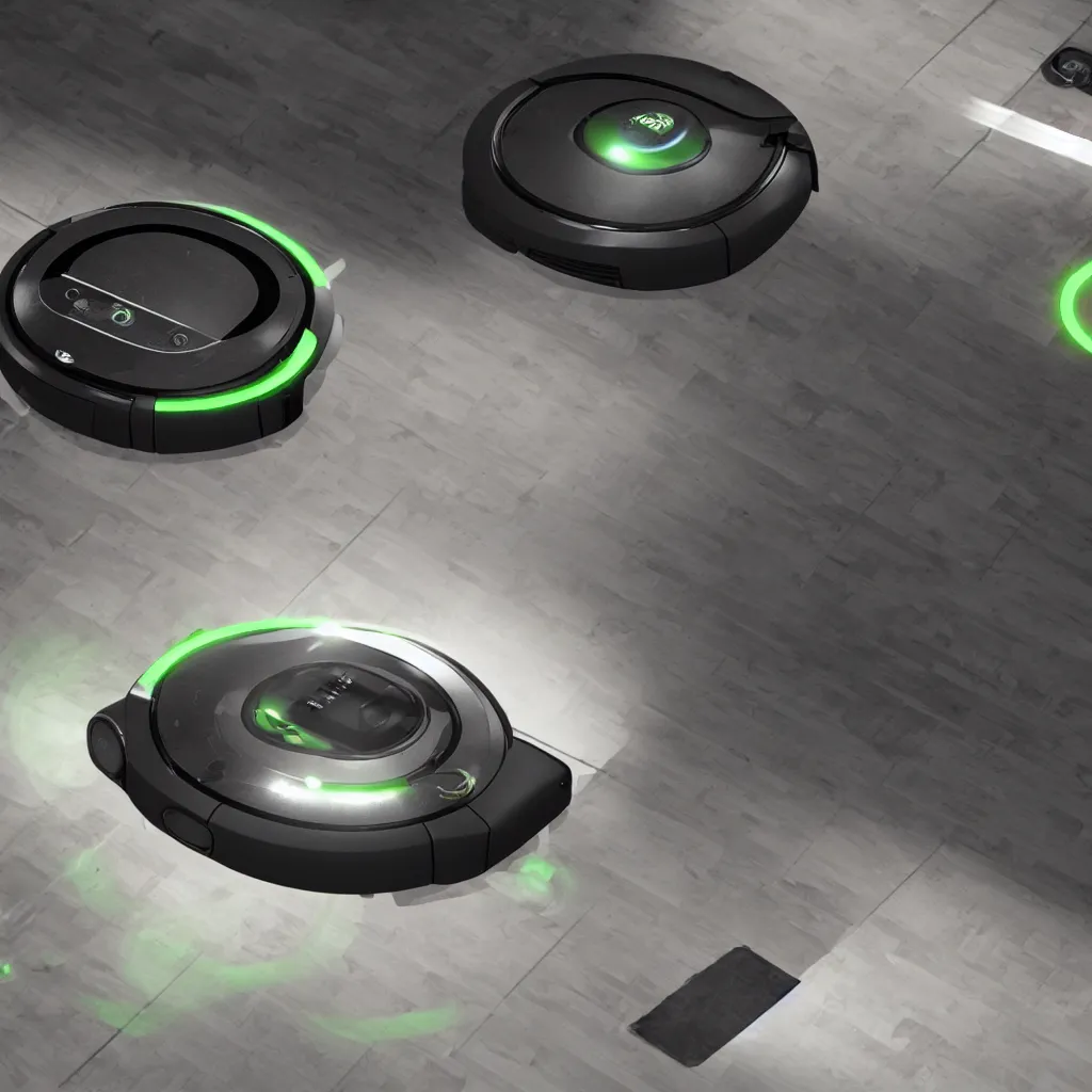 Prompt: Roomba style flying scifi car in the style of Bladerunner, unreal engine 5, irobot