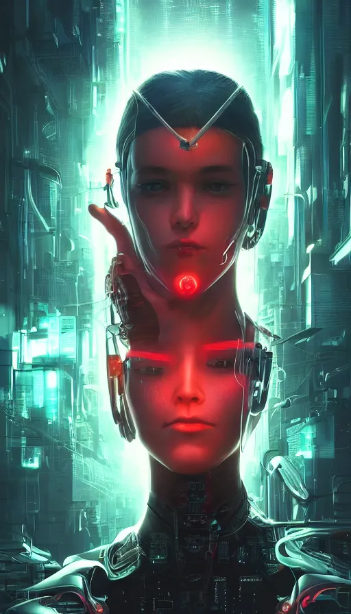 Image similar to I have no mouth and i want to scream, cyberpunk angry gorgeous android, William Gibson, neon, fibonacci, sweat drops, insane, intricate, highly detailed, digital painting, artstation, concept art, smooth, sharp focus, illustration, Unreal Engine 5, 8K, art by artgerm and greg rutkowski and alphonse mucha