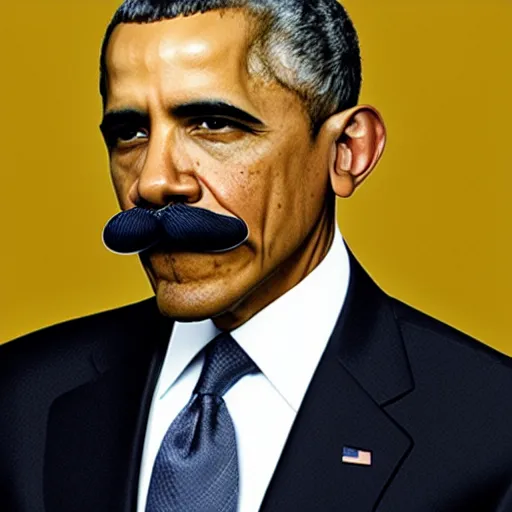 Image similar to Obama with a mustache