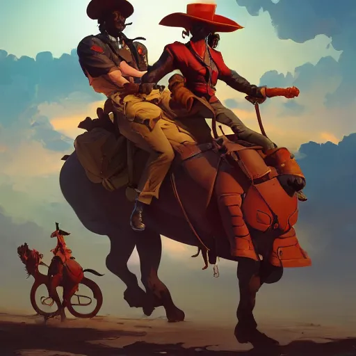 Prompt: hero world blazing saddles, behance hd by jesper ejsing, by rhads, makoto shinkai and lois van baarle, ilya kuvshinov, rossdraws global illumination