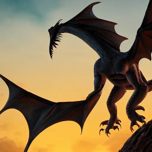 Prompt: a photorealistic alien that is a hybrid of a medieval dragon and a eagle in the sky during a sunset, ultra realistic, 4 k highly detailed