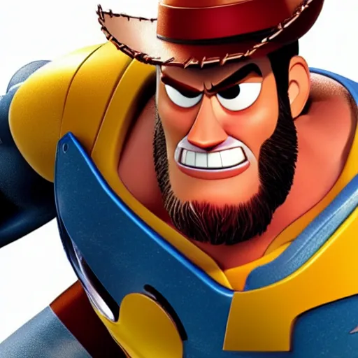 Image similar to Wolverine As seen in Pixar animated movie toy story . 4K quality super realistic