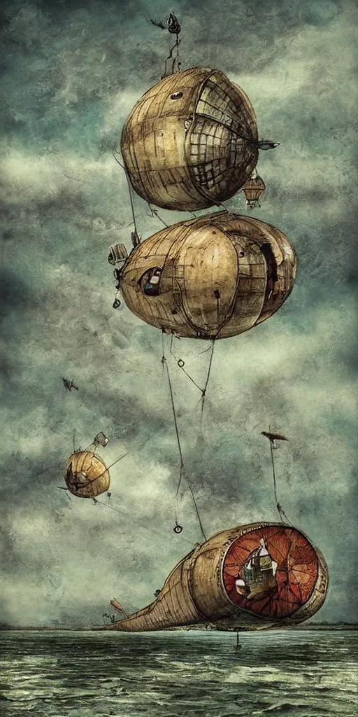 Image similar to a vintage airship by alexander jansson