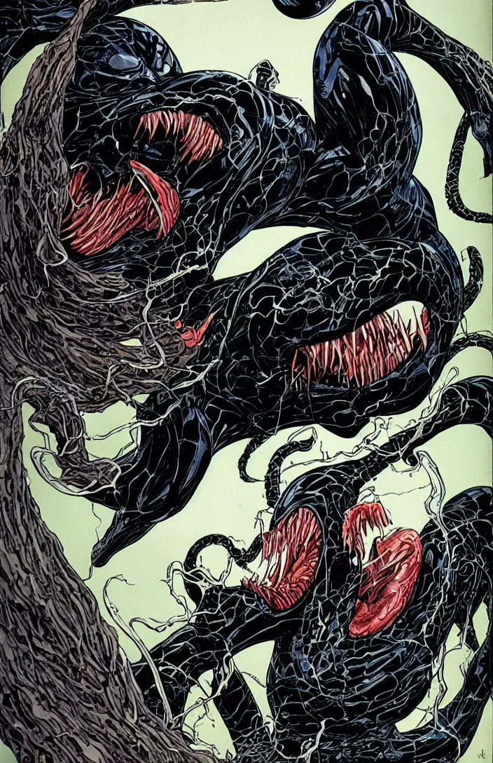 Prompt: venom by Moebius