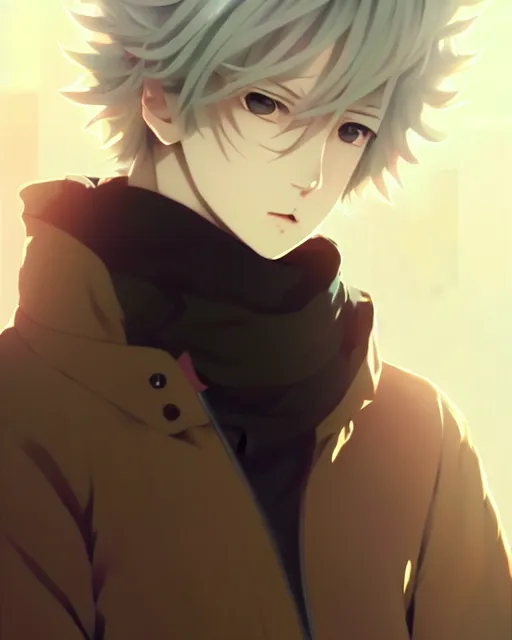 Image similar to extremely attractive soft feminine male anime character screenshot, nagito komaeda, anime, intricate, sharp focus, illustration, highly detailed, digital painting, cell shaded, concept art, matte, art by ilya kuvshinov and kyoto animation and wlop, ruan jia and greg rutkowski, studio quality, masterpiece