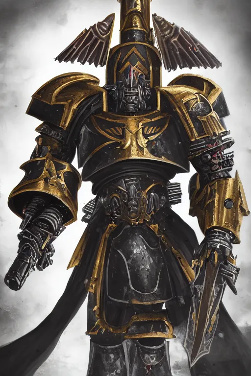 Image similar to armor portrait heros warhammer 4 0 k horus heresy fanart - the primarchs emperor by johannes helgeson animated with vfx concept artist & illustrator global illumination ray tracing hdr fanart arstation zbrush central hardmesh 8 k octane renderer comics stylized