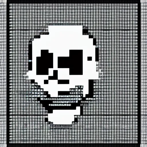 Image similar to pixel art laughing skull