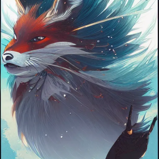 Prompt: a detailed portrait of an anime fox wizard, by victo ngai and justin gerard, digital art, realistic painting, very detailed, fantasy, dnd, character design, trending on artstation