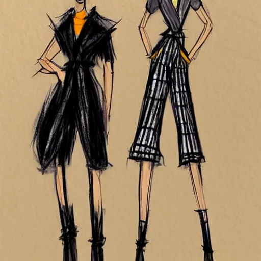 Image similar to fashion sketches from the year 2 0 3 2