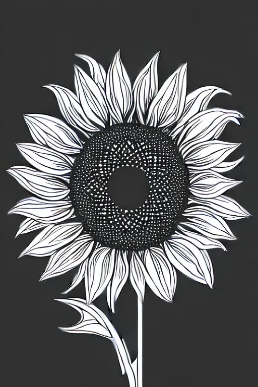 Image similar to minimalist boho style art of a sunflower, illustration, vector art