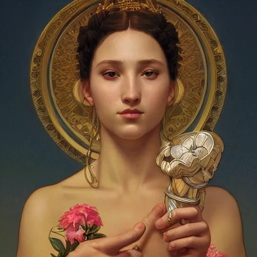 Image similar to portrait of a goddess, homer simpson, intricate, elegant, highly detailed, digital painting, artstation, concept art, smooth, sharp focus, illustration, art by artgerm and greg rutkowski and alphonse mucha and william - adolphe bouguereau