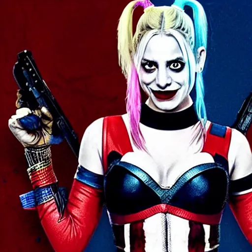 Image similar to A still of Kaley Cuoco as Harley Quinn in The Suicide Squad (2021)