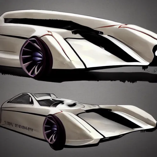 Image similar to dishonored art style retrofuturism car concept