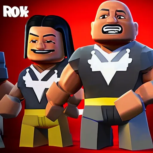 Image similar to dwayne johnson in roblox, roblox deisgn, roblox avatar, digital art, 3 d art, third dimension