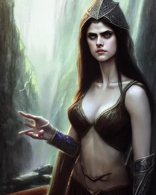 Image similar to alexandra daddario as a female elvish sorceress | | pencil sketch, realistic shaded, fine details, realistic shaded lighting poster by greg rutkowski, magali villeneuve, artgerm, jeremy lipkin and michael garmash and rob rey